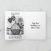 Carte Page personnalisée Cupcake and Coloring Anniversai (Intérieur)
