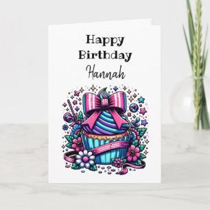 Carte Page personnalisée Cupcake and Coloring Anniversai