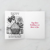 Carte Page personnalisée Cupcake and Coloring Anniversai (Intérieur)