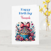Carte Page personnalisée Cupcake and Coloring Anniversai (Fleur jaune)