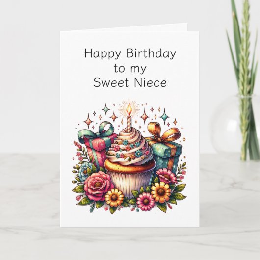 Carte Page Personnalisée de l'anniversaire de la nièce e (Devant)