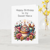 Carte Page Personnalisée de l'anniversaire de la nièce e (Fleur jaune)