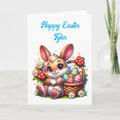 Carte Page personnalisée lapin de Pâques + coloriage (Devant)