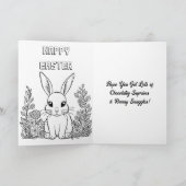 Carte Page personnalisée lapin de Pâques + coloriage (Intérieur)