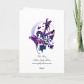 Carte "Paige" Rainbow Butterfly Moon Fairy Art Card (Dos)