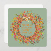 Carte Paille Boho Floral Wreath Religion Blank (Devant / Derrière)