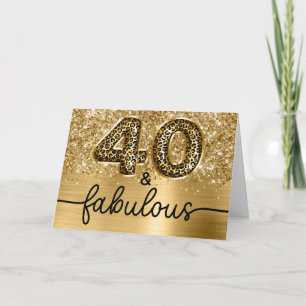 Carte Pailleté Or Léopard Glamour 40 et Fabuleux