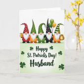 Carte Pailletée de la Saint-Patrick avec des Gnome (Fleur jaune)
