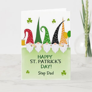 Carte Pailletée Gnome Saint-Patrick pour Beau-Père