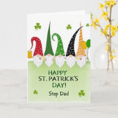 Carte Pailletée Gnome Saint-Patrick pour Beau-Père (Fleur jaune)