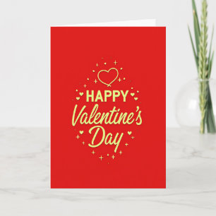 Carte Pailletée Or Cœurs Saint-Valentin