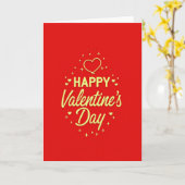 Carte Pailletée Or Cœurs Saint-Valentin (Fleur jaune)
