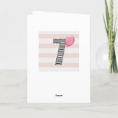 Carte Paillettes Argentées et Rose 7ème Anniversaire (Dos)