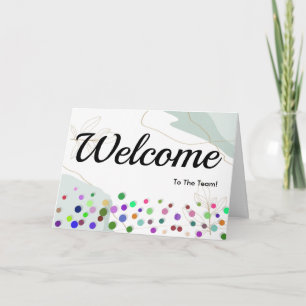 Carte Paillettes Colorées Tombantes Points de Polka Bien
