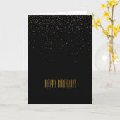 Carte Paillettes or et noires (Fleur jaune)