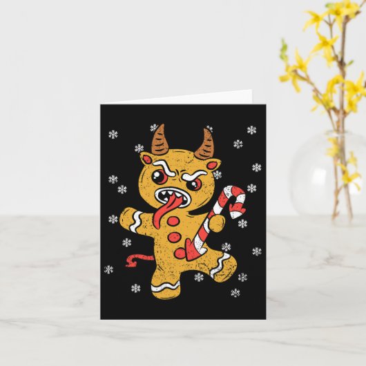 Carte Pain d'épices Homme Krampus Pyjama de Noël X mas C (Fleur jaune)