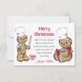 Carte Pain d'épices Noël Échange de biscuits Recette (Devant)