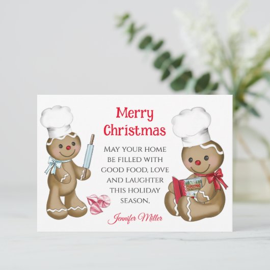 Carte Pain d'épices Noël Échange de biscuits Recette (Debout devant)