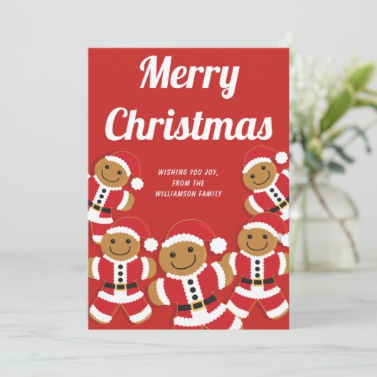 Carte Pain d'épices Père Noël Noël (Debout devant)