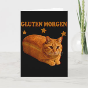 Carte Pain Drôle Chat Mème Gluten Matin Humour Graphique