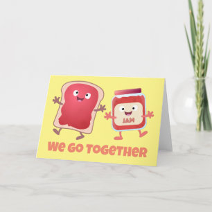 Carte Pain et confiture mignons pour la Saint-Valentin e