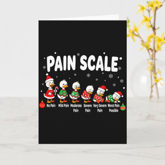Carte Pain Scale Christmas Goose Funny Nurse Christmas I (Fleur jaune)