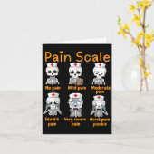 Carte Pain Scale Cute Nurse Skeleton Halloween Trauma Fu (Fleur jaune)