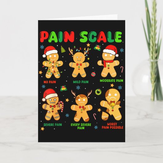 Carte Pain Scale Funny Gingerbread Man Christmas Nurse H (Devant)