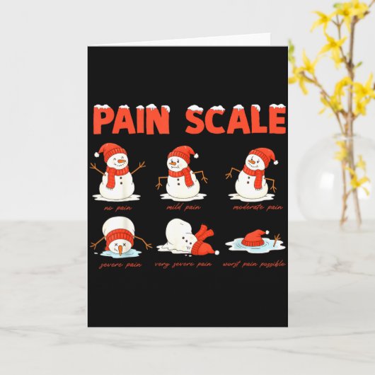 Carte Pain Scale Snowman Funny Nurse Christmas Icu Nurse (Fleur jaune)