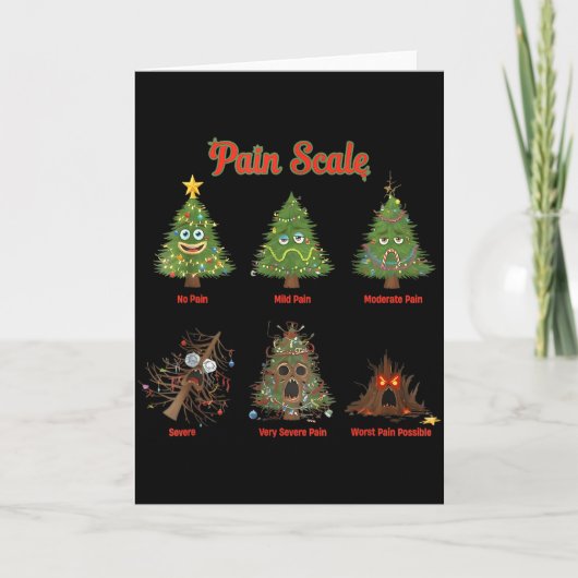 Carte Pain Scale Snowman Nurse Christmas Tree Snow Pajam (Devant)