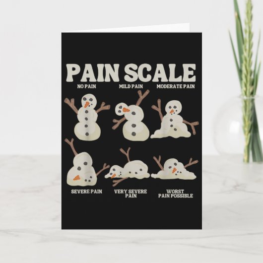 Carte Pain Scale Snowman Nurse Christmas Xmas Snow Pajam (Devant)
