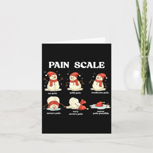 Carte Pain Scale Snowman Nurse Christmas Xmas Snow Pajam (Devant)