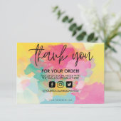 Carte Paint Splatter Aquarelle Merci Média Insérer (Debout devant)