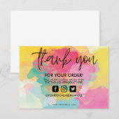 Carte Paint Splatter Aquarelle Merci Média Insérer (Devant / Derrière)