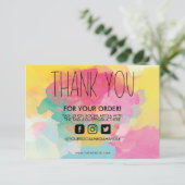 Carte Paint Splatter Aquarelle Merci Média Insérer (Debout devant)