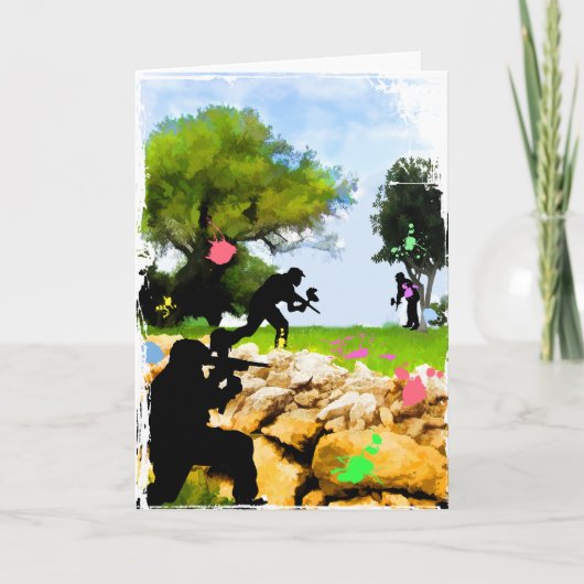 Carte Paintball au printemps (Devant)