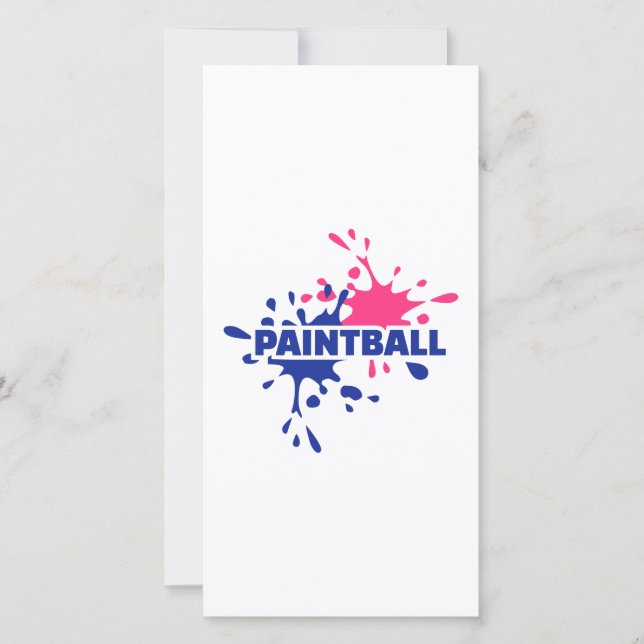 Carte Paintball couleur splash (Devant)