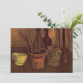 Carte Paintbrusks Still Life en Pot par Vincent van Gogh (Debout devant)