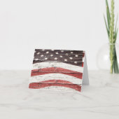 Carte Painted American Flag on Rustic Wood Texture (Devant)