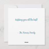 Carte Painted Blue Poinsettia non traditionnelle (Dos)