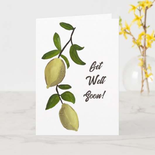 Carte Painted Lemons Get Well Soon (Fleur jaune)