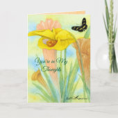 Carte Painted Petals Pitcher Plant Folded Greeting Card (Devant)