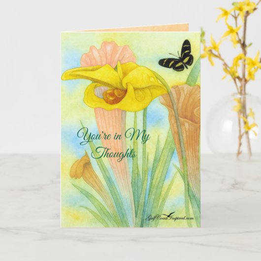 Carte Painted Petals Pitcher Plant Folded Greeting Card (Fleur jaune)
