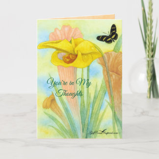 Carte Painted Petals Pitcher Plant Folded Greeting Card