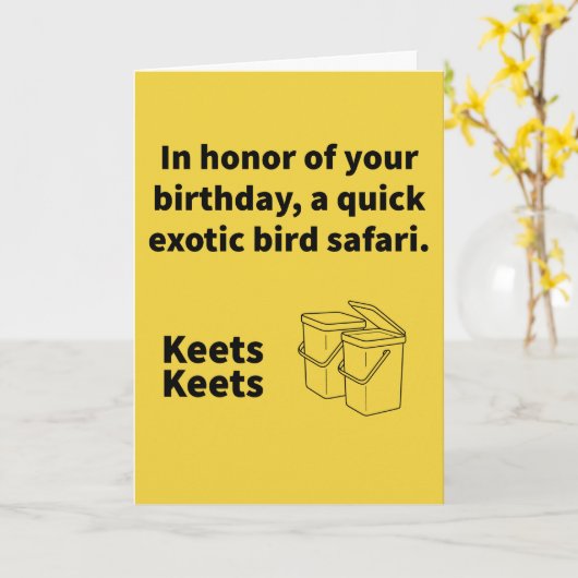 Carte Pair A Keets - Anniversaire (Fleur jaune)