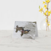 Carte Paire de canard à bois (Fleur jaune)