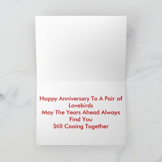 Carte Paire De Dove Entre Les Branches, BON ANNIVERSAIRE (Intérieur)