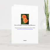 Carte Paire De Fleur D'Rose Orange (Dos)