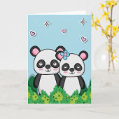 Carte Paire de pandas (Fleur jaune)