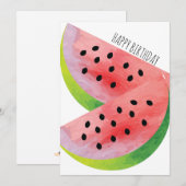Carte Paire de pastèque à l'aquarelle pour anniversaire  (Devant / Derrière)